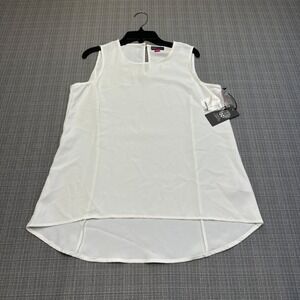 New Vince Camuto Tank Top XS Ivory Sleeveless High Low Hem‎ Top Blouse Shirt